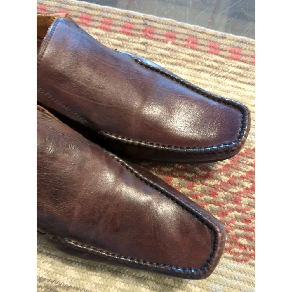 Steve Madden Heston Men's 8.5 M Brown Leather Ankle Shoes Boots Booties Stylish!